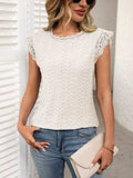 Lace Detail Round Neck Cap Sleeve Top - Trendsi - Flyclothing LLC