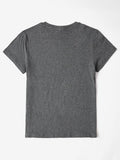 Letter Round Neck Short Sleeve T-Shirt - Trendsi