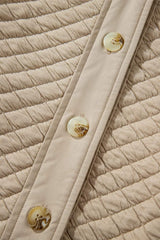 Exposed Seam Collared Neck Button Up Shacket - Trendsi - Flyclothing LLC