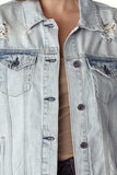 RISEN Distressed Button Up Jacket - Trendsi - Flyclothing LLC