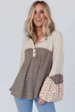 Floral Half Button Long Sleeve T-Shirt - Trendsi - Flyclothing LLC