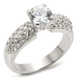 54908 - Rhodium Brass Ring with AAA Grade CZ in Clear - Alamode - Flyclothing LLC