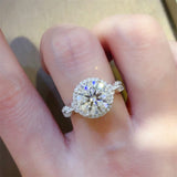 3 Carat 925 Sterling Silver Moissanite Ring - Trendsi