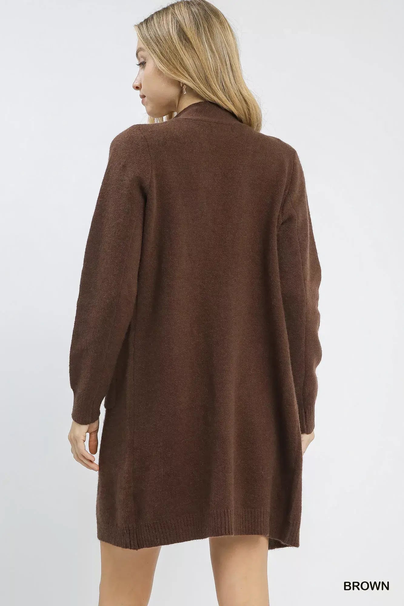Umgee Button-Down Longline Sweater Cardigan with Front Pockets - Trendsi - Flyclothing LLC