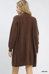 Umgee Button-Down Longline Sweater Cardigan with Front Pockets - Trendsi - Flyclothing LLC