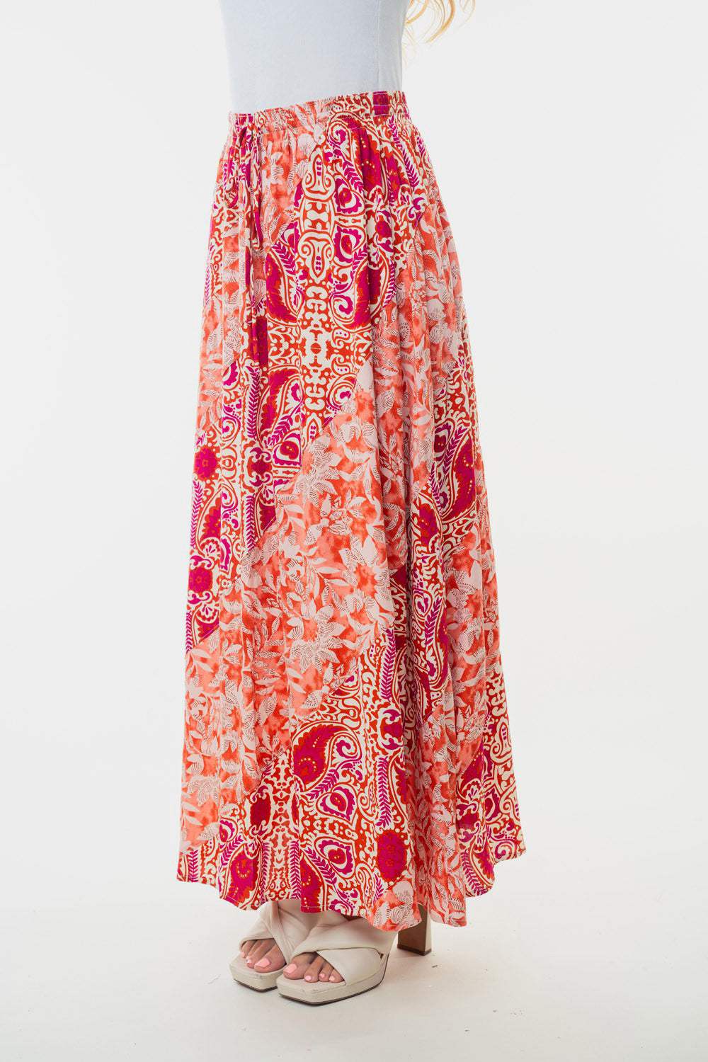 White Birch Full Size High Waisted Floral Woven Skirt - Trendsi - Flyclothing LLC