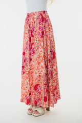 White Birch Full Size High Waisted Floral Woven Skirt Trendsi
