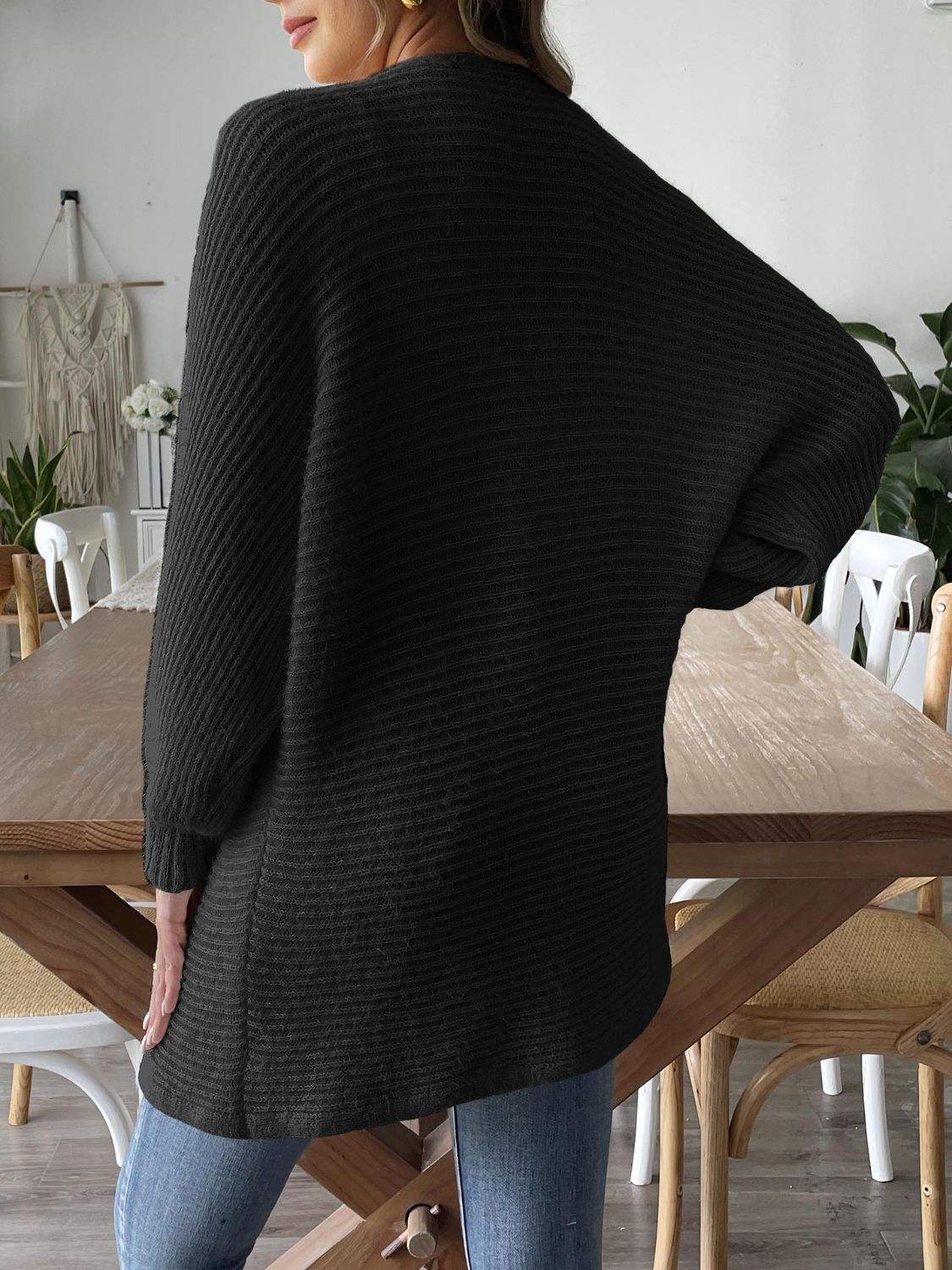 Open Front Long Sleeve Cardigan - Trendsi - Flyclothing LLC