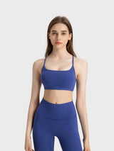 Millennia Crisscross Back Scoop Neck Active Cami with Detachable Chest Pads - Trendsi - Flyclothing LLC