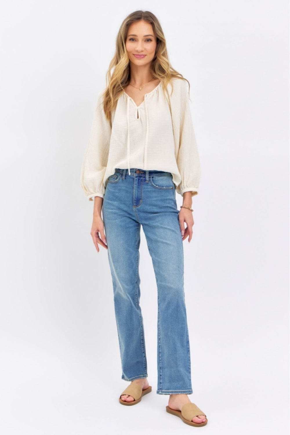 Judy Blue Full Size High Waist Straight Jeans - Trendsi - Flyclothing LLC