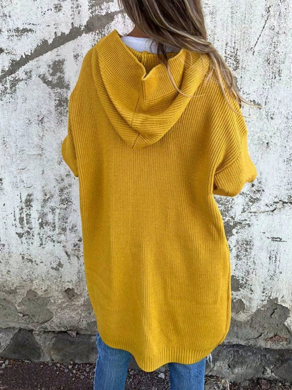 Full Size Button-Down Hooded Cardigan Plus Size - Trendsi - Flyclothing LLC