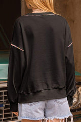 Sequin Pumpkin Round Neck Long Sleeve Sweatshirt - Trendsi - Flyclothing LLC