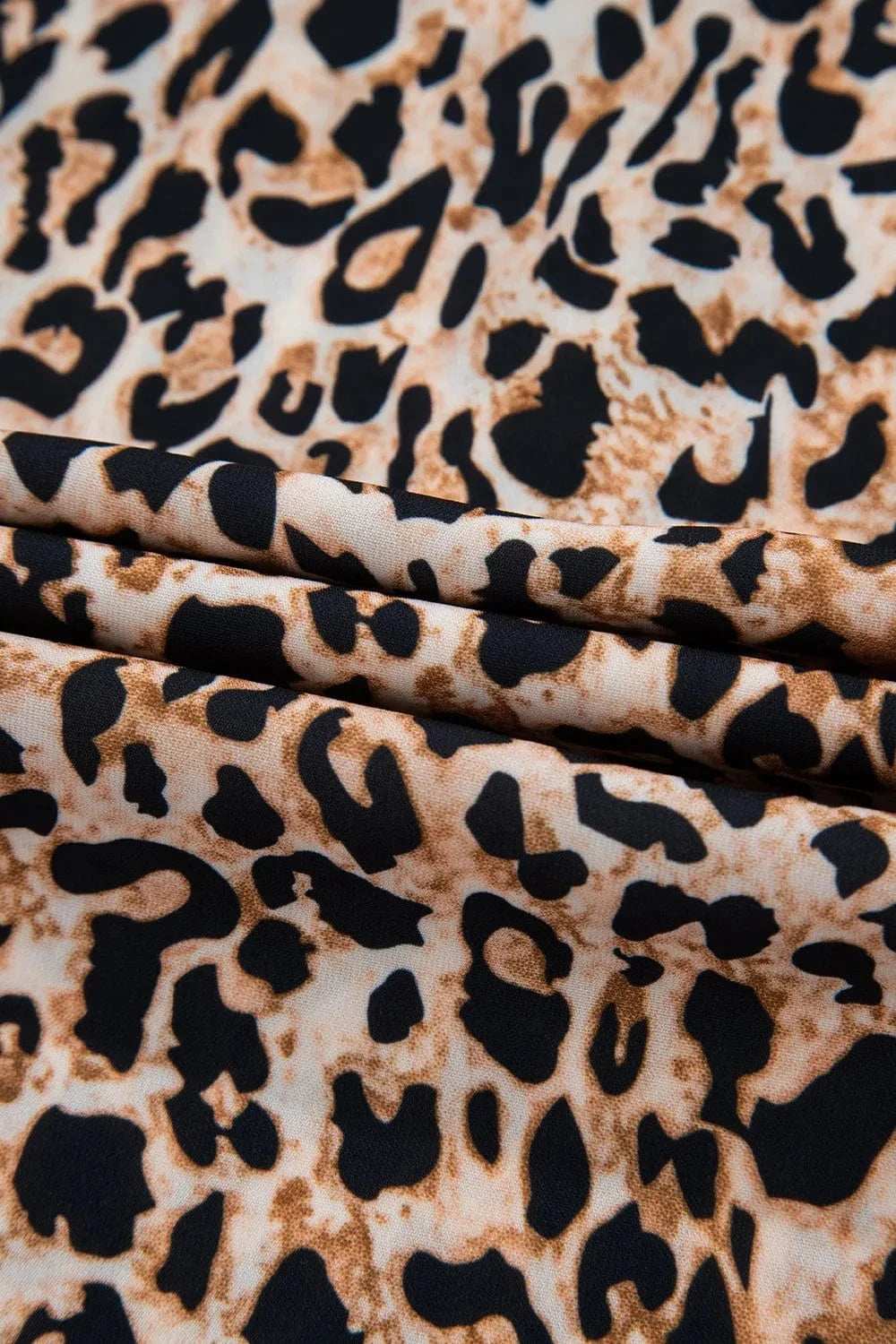 Leopard Notched Half Sleeve Blouse - Trendsi - Flyclothing LLC