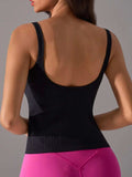 Scoop Neck Active Tank with Detachable Chest Pads - Trendsi - Flyclothing LLC