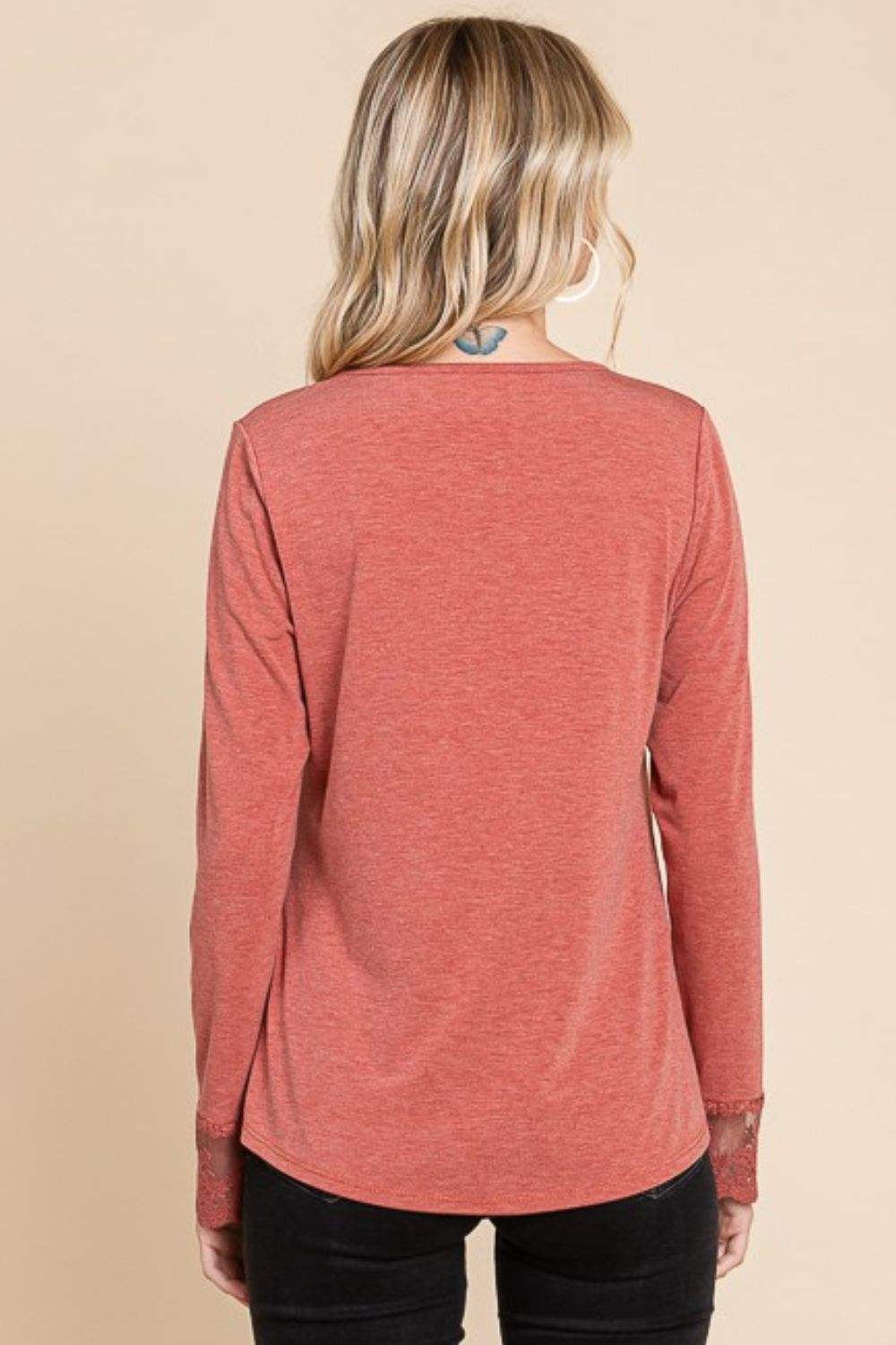 Super Lady Full Size Lace Detail Round Neck T-Shirt - Trendsi - Flyclothing LLC