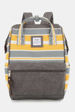 Himawari Striped Waterproof Nylon Backpack Bag with Side Pockets - Trendsi - Flyclothing LLC