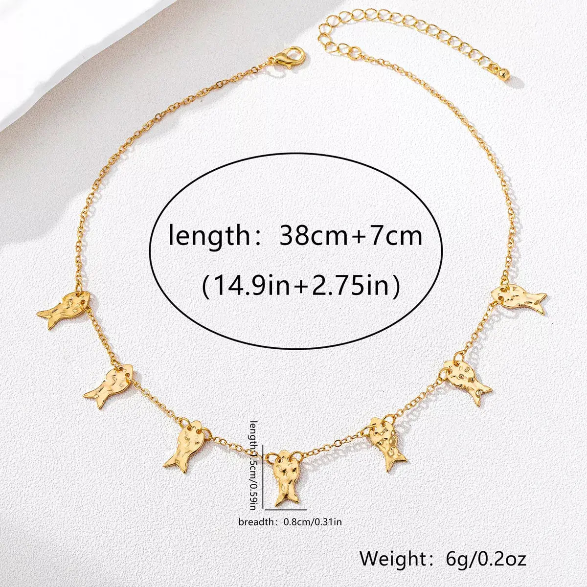 18K Gold-Plated Fish Charm Necklace - Trendsi - Flyclothing LLC