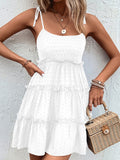 Frill Spaghetti Strap Tiered Dress - Trendsi