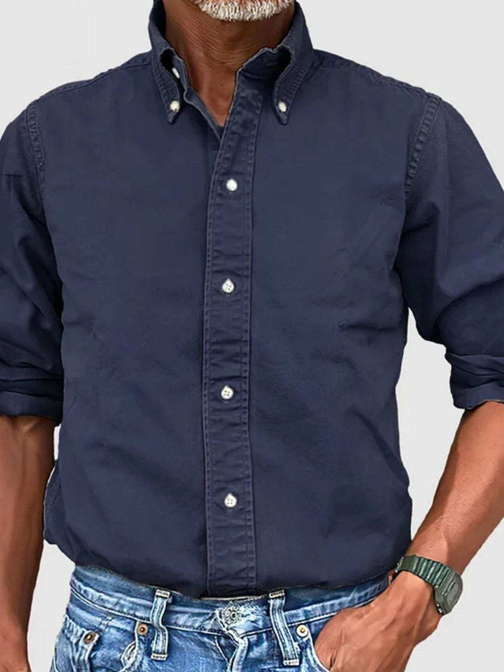Men's Full Size Collared Neck Button Down Shirt Plus Size - Trendsi - Flyclothing LLC