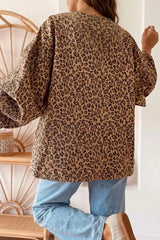 Leopard Print Denim Jacket - Trendsi - Flyclothing LLC