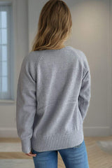 Ribbed Turtleneck Raglan Sleeve Sweater - Trendsi - Flyclothing LLC