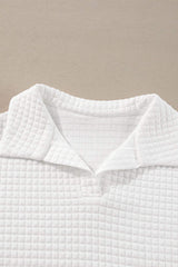 Texture Johnny Collar Long Sleeve Sweatshirt - Trendsi - Flyclothing LLC