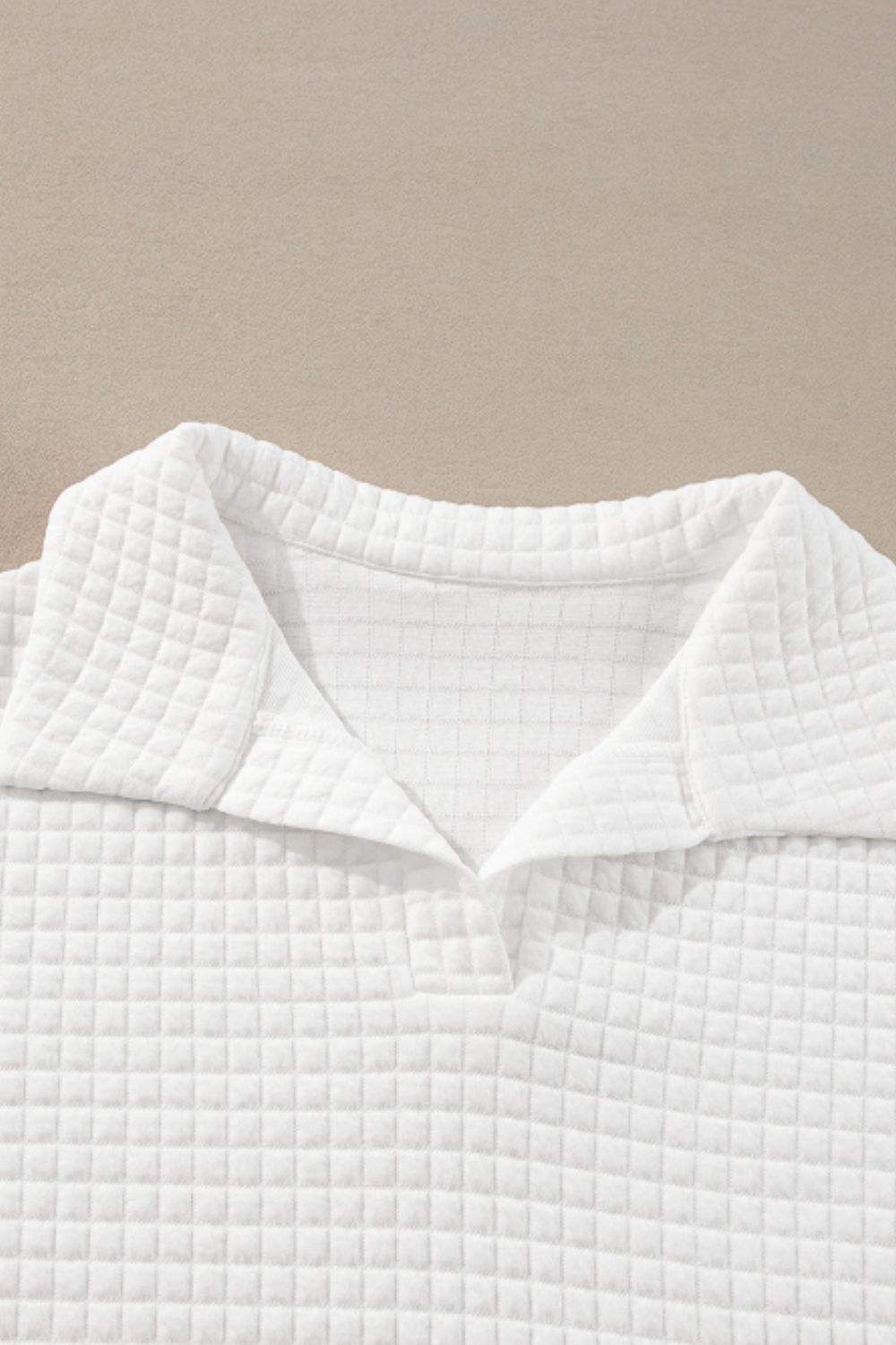 Texture Johnny Collar Long Sleeve Sweatshirt - Trendsi - Flyclothing LLC