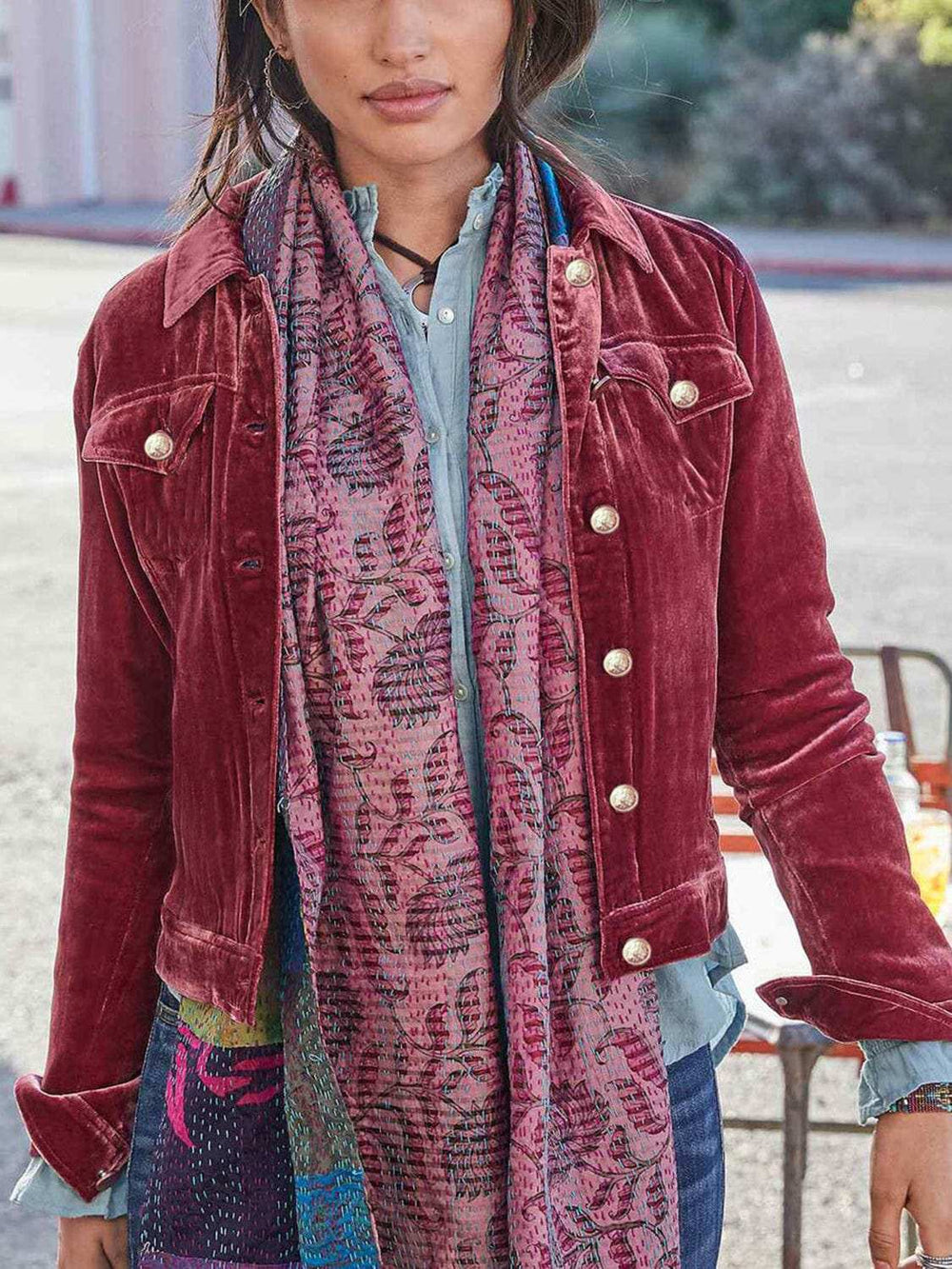 Button Up Long Sleeve Jacket with Chest Pockets - Trendsi - Flyclothing LLC