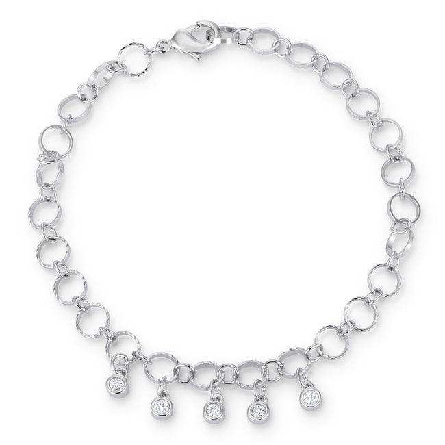 .55 Ct Stunning 8 Rhodium Bracelet with CZ Charms - JGI - Flyclothing LLC