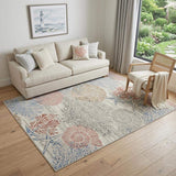 5' X 7' Blue Blush And Gray Seashell and Coral Area Rug - HomeRoots - Flyclothing LLC