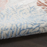 5' X 7' Blue Blush And Gray Seashell and Coral Area Rug - HomeRoots - Flyclothing LLC