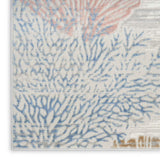 5' X 7' Blue Blush And Gray Seashell and Coral Area Rug - HomeRoots - Flyclothing LLC