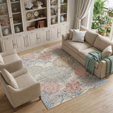 6' X 9' Blue Blush And Gray Seashell and Coral Area Rug - HomeRoots - Flyclothing LLC