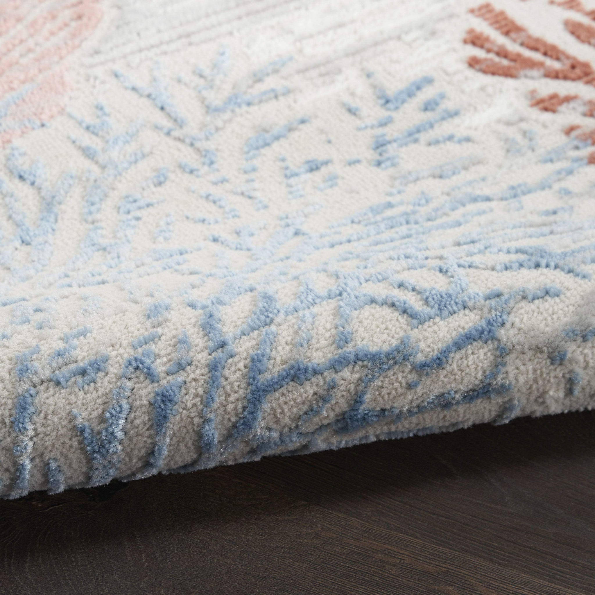 6' X 9' Blue Blush And Gray Seashell and Coral Area Rug - HomeRoots - Flyclothing LLC