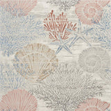 6' X 9' Blue Blush And Gray Seashell and Coral Area Rug - HomeRoots - Flyclothing LLC