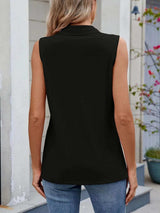 Quarter Zip Collared Tank - Trendsi - Flyclothing LLC