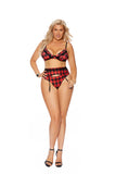 Elegant Memories Plaid Bra, Panty & Garter Belt 55066x