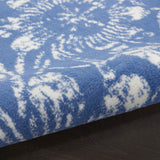 8' X 10' Blue And Ivory Floral Distressed Area Rug - HomeRoots - Flyclothing LLC