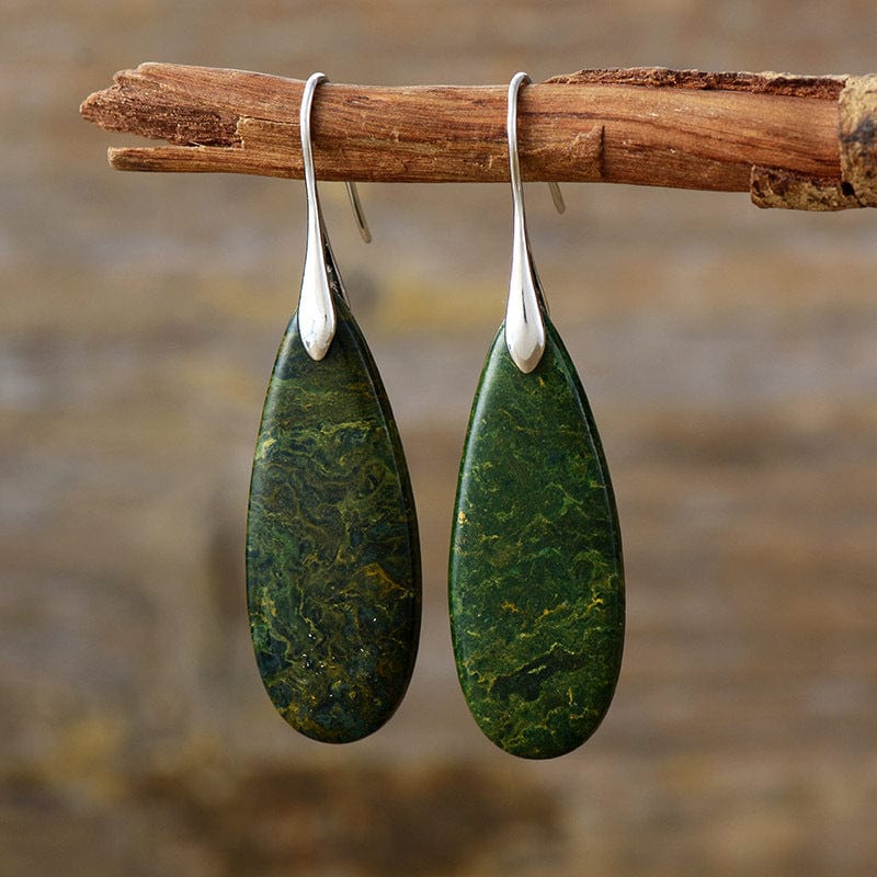 Natural Stone Waterdrop Shape Earrings - Trendsi