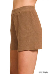 Zenana Round Neck Knit Top and Shorts Sweater Set - Trendsi - Flyclothing LLC