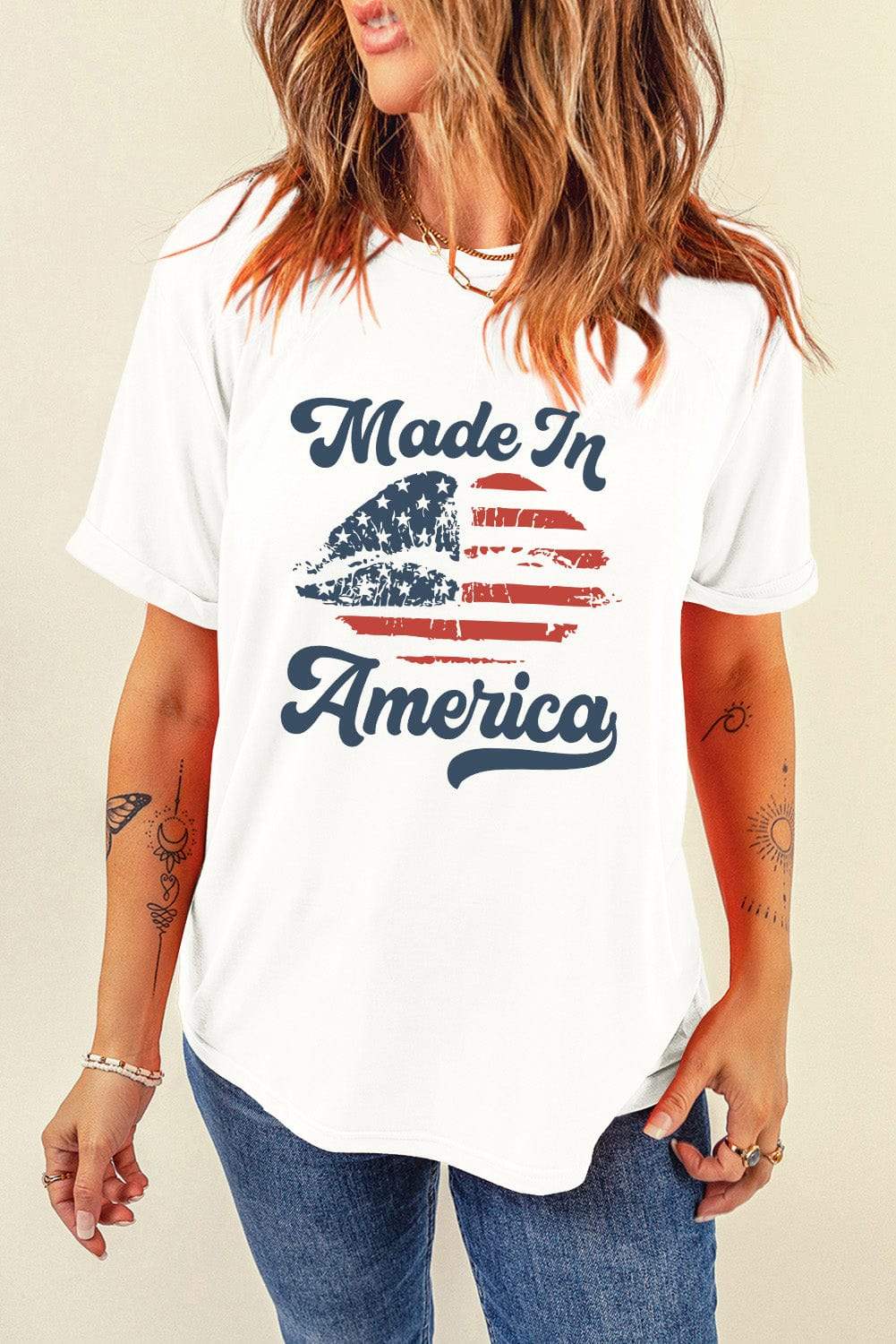 Graphic Round Neck Short Sleeve T-Shirt - Trendsi - Flyclothing LLC