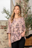 Sew In Love Full Size Aztec Distress Print Half Sleeve Crisscross Top - Trendsi