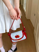 Apple Gingham Shoulder Bag - Trendsi - Flyclothing LLC