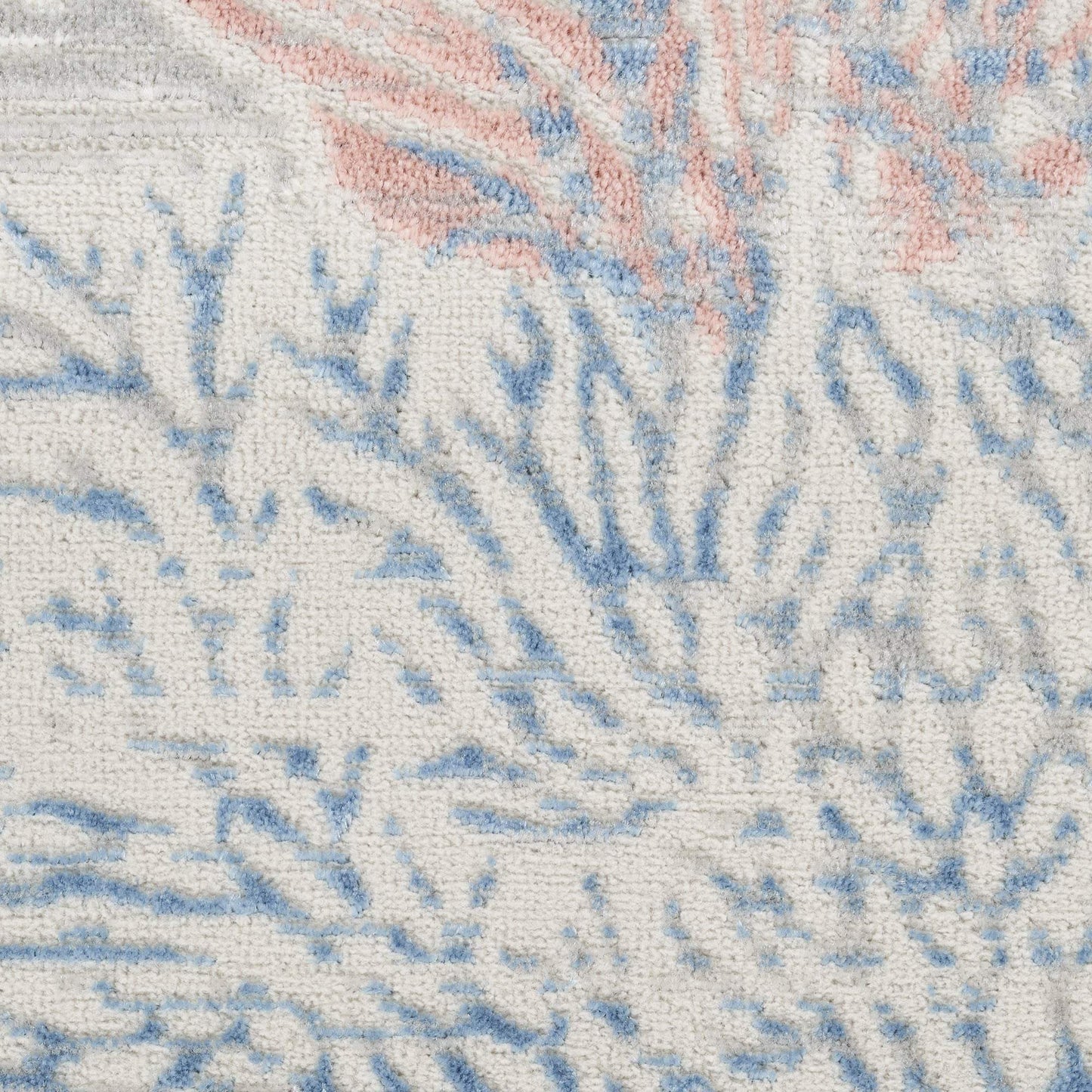 4' X 6' Blue Blush And Gray Seashell and Coral Area Rug - HomeRoots - Flyclothing LLC