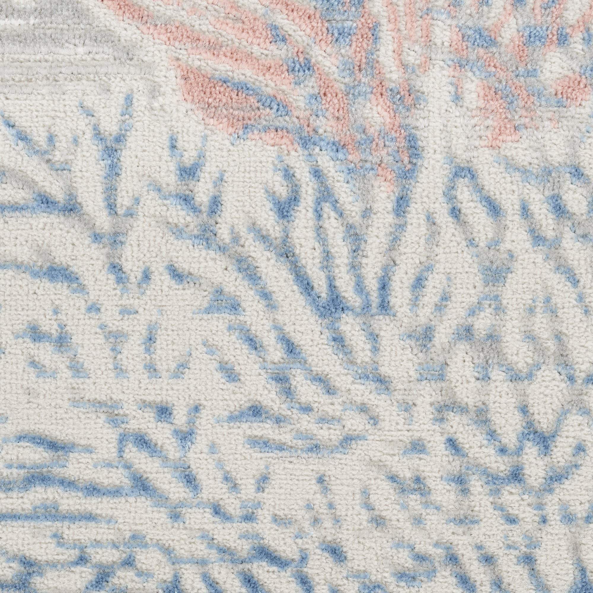 4' X 6' Blue Blush And Gray Seashell and Coral Area Rug - HomeRoots - Flyclothing LLC
