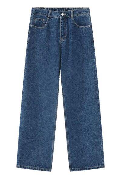 Wide Leg Jeans with Pockets - Trendsi - Flyclothing LLC