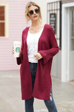 Open Front Long Sleeve Cardigan - Trendsi