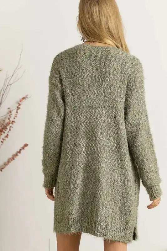 ADORA Comfy Fuzzy Sweater Cardigan - Trendsi - Flyclothing LLC