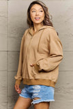 Full Size Zip Up Long Sleeve Hooded Jacket - Trendsi