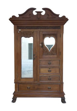 53" Brown Reclaimed Wood Carved Scrollwork Accent Cabinet With Two Doors And Four Drawers - Homeroots - Flyclothing LLC